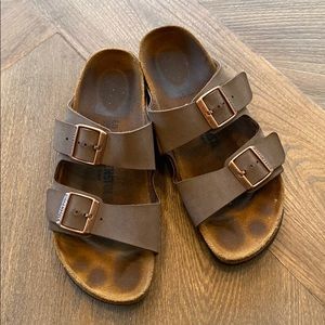 Birkenstock size 40 2 strap brown leather